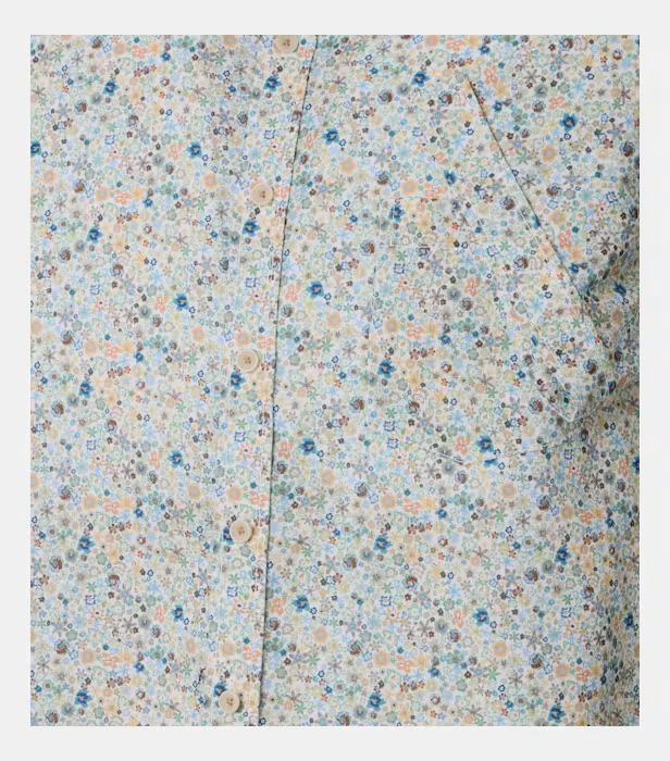 Camasa maneca scurta in/bumbac barbati CASA MODA CasualFit portocaliu floral [4]