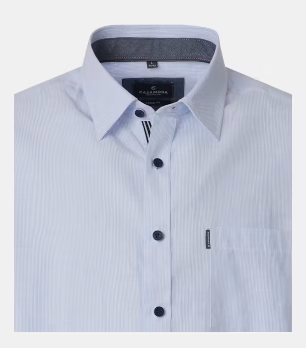 Camasa maneca scurta in/bumbac barbati CASA MODA CasualFit bleu [3]