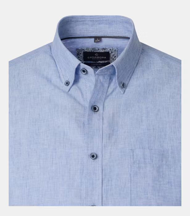 Camasa  in/bumbac maneca scurta  barbati CASA MODA bleu [3]