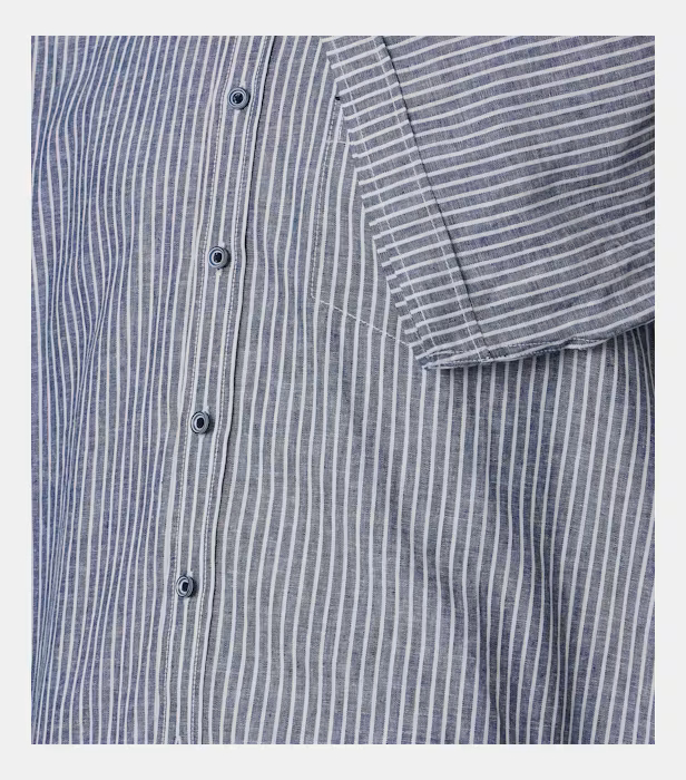 Camasa in/bumbac barbati maneca scurta CASA MODA Navigation bleumarin dungulite [4]