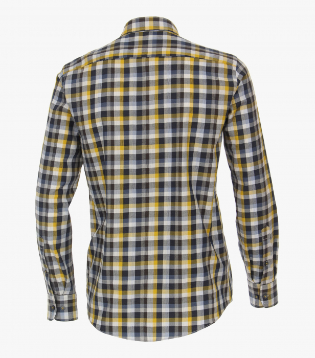 Camasa bumbac flanel CASA MODA CasualFit galben/albastru carouri [2]