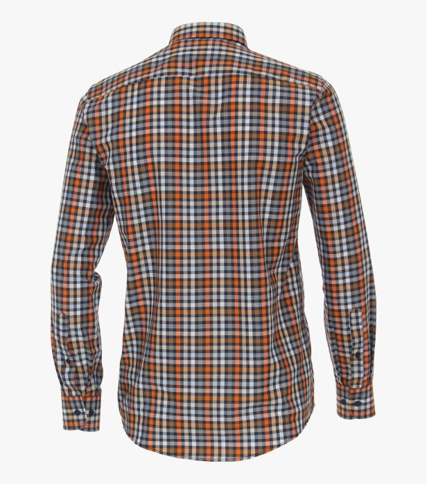 Camasa bumbac barbati CASA MODA CasualFit portocaliu carouri [2]