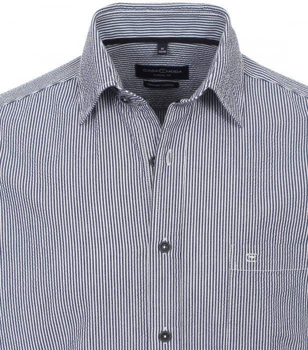 Camasa bumbac barbati CASA MODA CasualFit albastru dungulite [3]