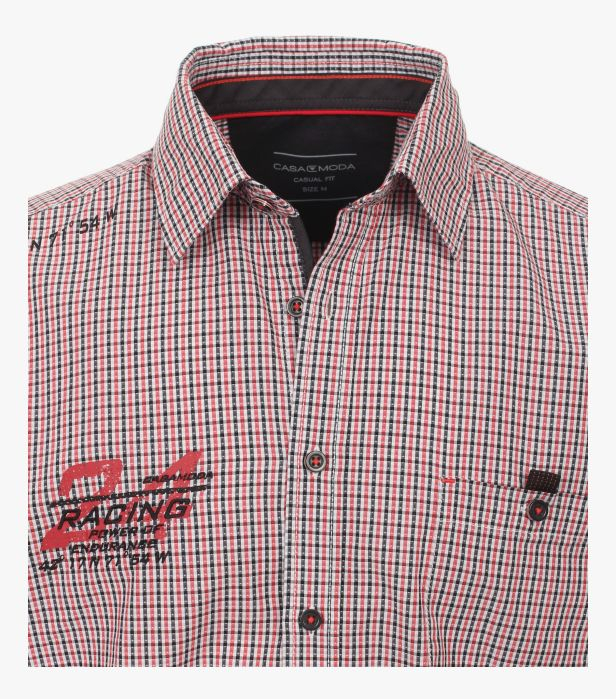 Camasa bumbac barbati CASA MODA Racing CasualFit roz carouri [3]