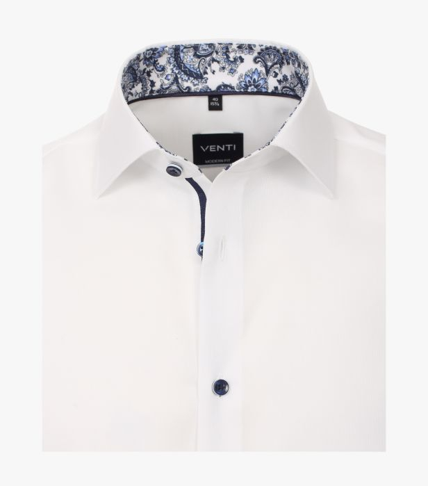 Camasa maneca lunga barbati VENTI uni Modern Fit alba [3]