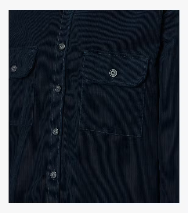 Camasa overshirt catifea velur bumbac CASA MODA Casul Fit bleumarin [4]