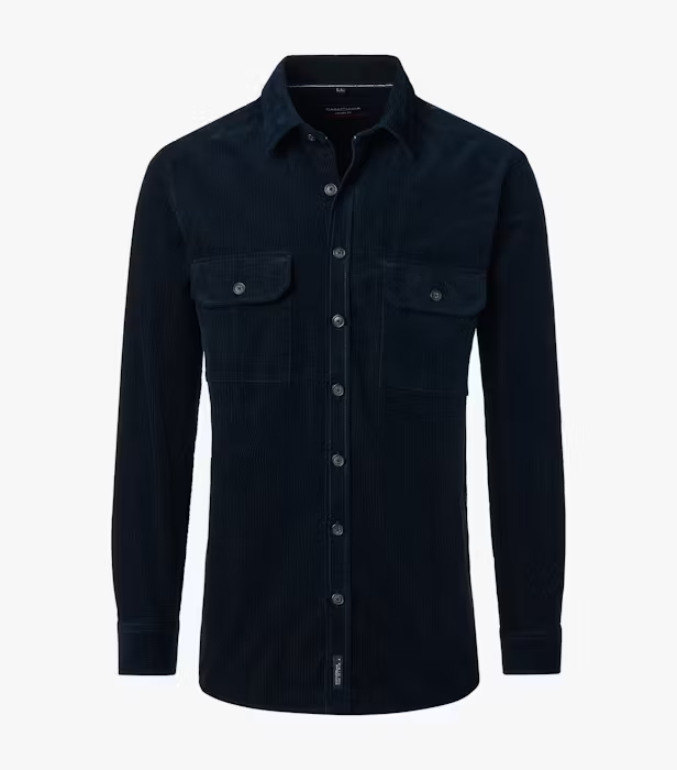 Camasa overshirt catifea velur bumbac CASA MODA Casul Fit bleumarin [1]