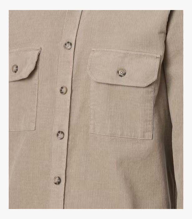 Camasa overshirt catifea velur bumbac CASA MODA Casul Fit bej [4]