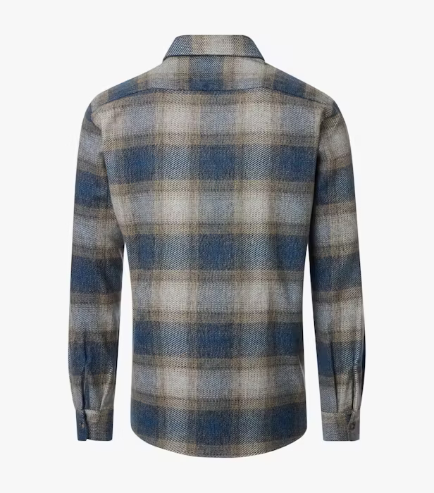 Camasa overshirt flanel bumbac barbati  CASA MODA albastru/bej carouri [2]