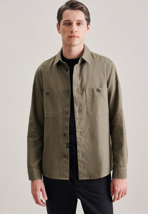 Camasa overshirt in/bumbac barbati SEIDENSTICKER kaki [3]