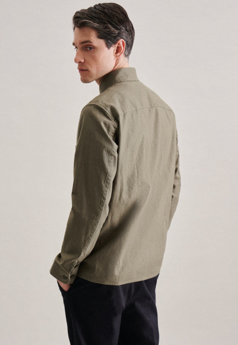 Camasa overshirt in/bumbac barbati SEIDENSTICKER kaki [5]