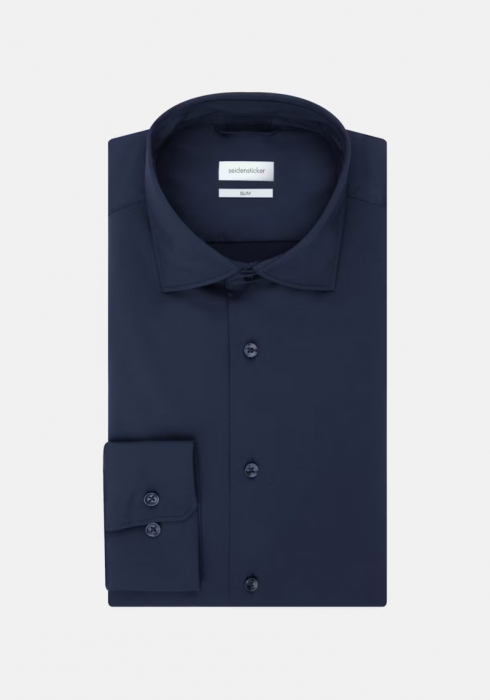 Camasa performance twill barbati SEIDENSTICKER Slim bleumarin [7]