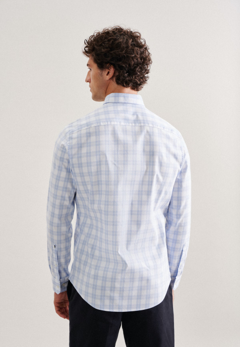 Camasa bumbac twill barbati SEIDENSTICKER Regular bleu carouri [6]