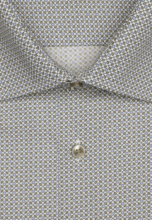 Cămașă business bărbați twill Seidensticker Regular cerculete bej/bleu [5]