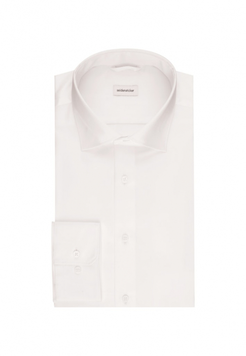 Camasa bumbac satin NON_IRON barbati SEIDENSTICKER Slim Fit alb [4]