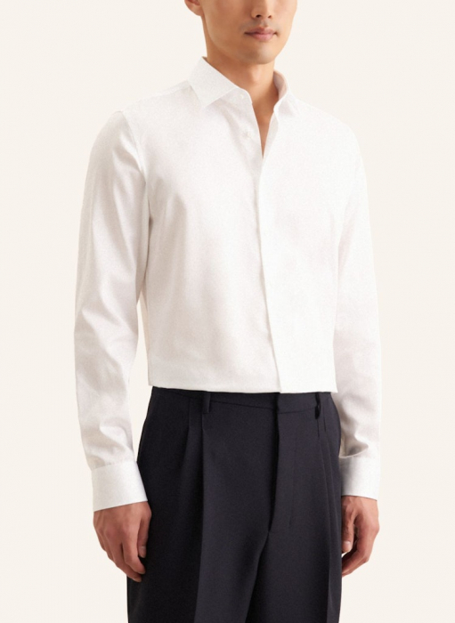 Camasa bumbac satin NON_IRON barbati SEIDENSTICKER Slim Fit alb [3]