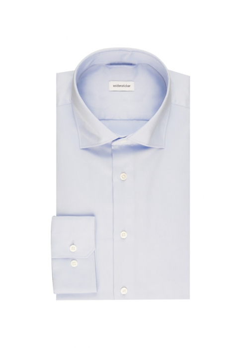 Camasa bumbac satin NON_IRON barbati SEIDENSTICKER Slim Fit bleu [4]