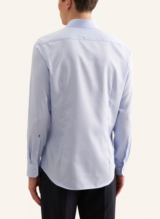 Camasa bumbac satin NON_IRON barbati SEIDENSTICKER Slim Fit bleu [2]
