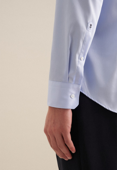 Camasa bumbac satin NON_IRON barbati SEIDENSTICKER Slim Fit bleu [6]