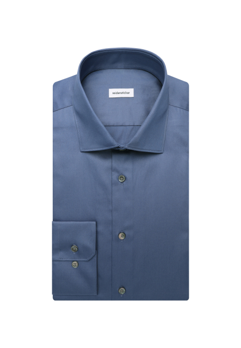 Camasa bumbac satin barbati SEIDENSTICKER 645070 slim albastru [3]