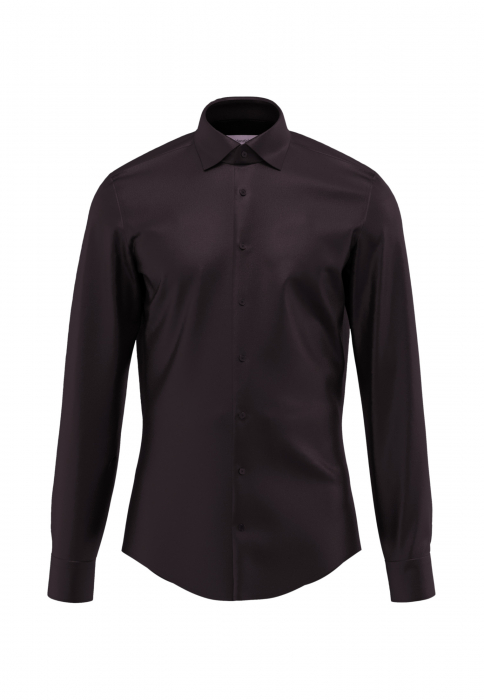 Camasa bumbac satin NON_IRON barbati SEIDENSTICKER Slim Fit negru [1]