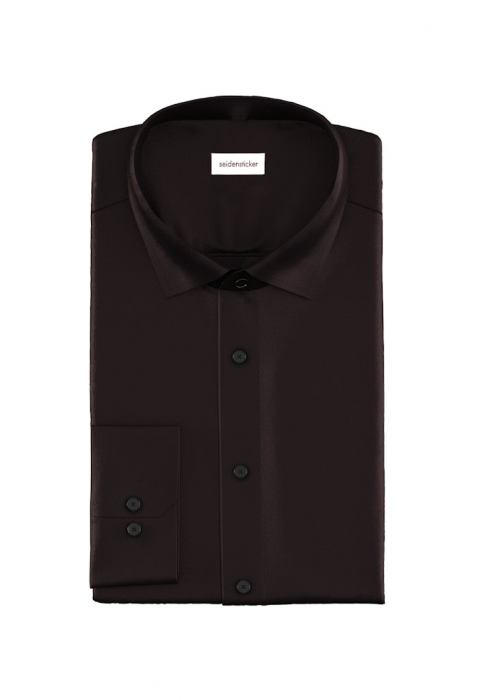 Camasa bumbac satin NON_IRON barbati SEIDENSTICKER Slim Fit negru [4]