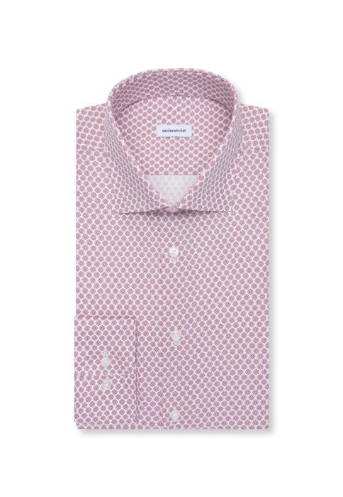 Camasa bumbac barbati SEIDENSTICKER 849867 slim alb print floral roz [2]