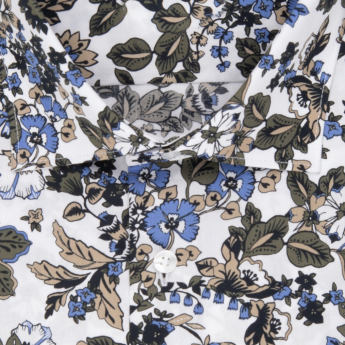 Camasa bumbac barbati SEIDENSTICKER Slim print floral albastru/kaki [4]