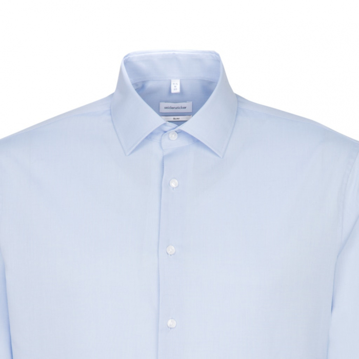 Camasa bumbac fil-a-fil NON-IRON barbati SEIDENSTICKER Slim bleu [4]