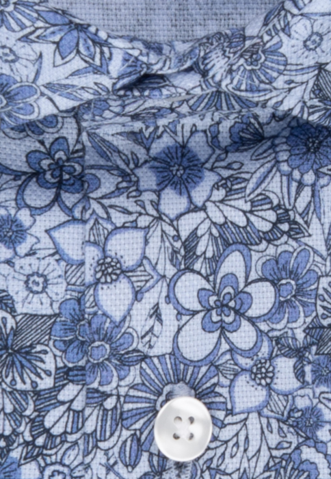 Camasa bumbac structurat barbati SEIDENSTICKER Slim print floral albastru [5]
