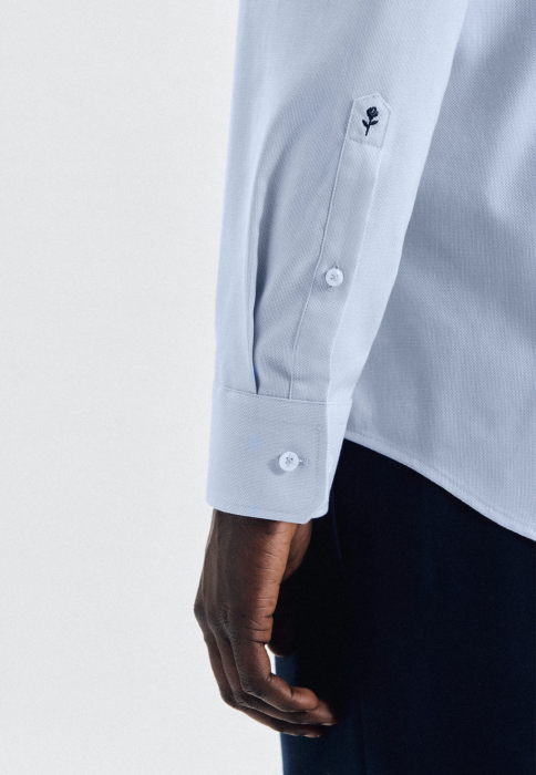 Camasa bumbac structurat NON-IRON barbati SEIDENSTICKER Slim bleu [6]