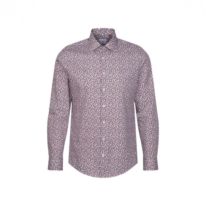 Camasa bumbac barbati SEIDENSTICKER Slim print portocaliu paisley [1]