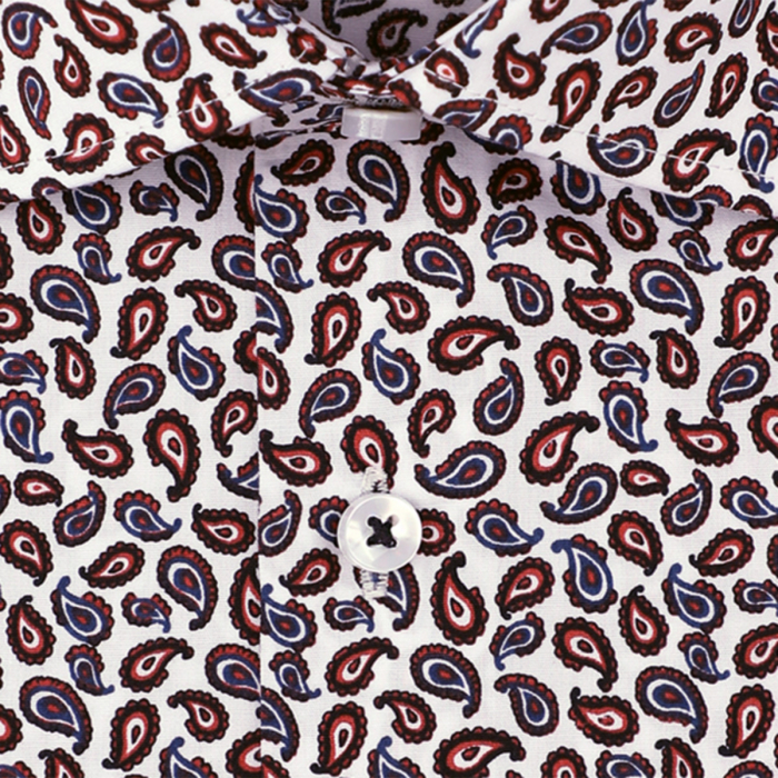 Camasa bumbac barbati SEIDENSTICKER Slim print portocaliu paisley [2]