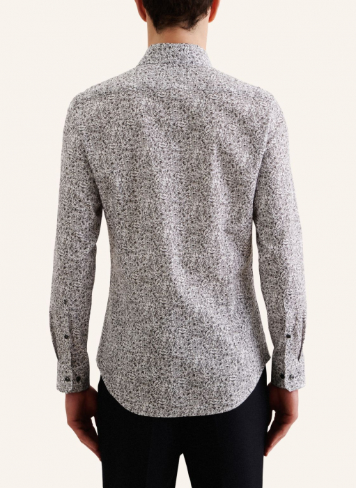 Camasa bumbac structurat barbati SEIDENSTICKER Slim desen floral gri [6]