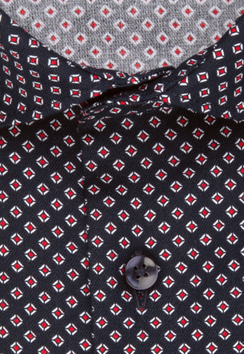 Camasa bumbac twill barbati SEIDENSTICKER Slim bleumarin print rosu [4]