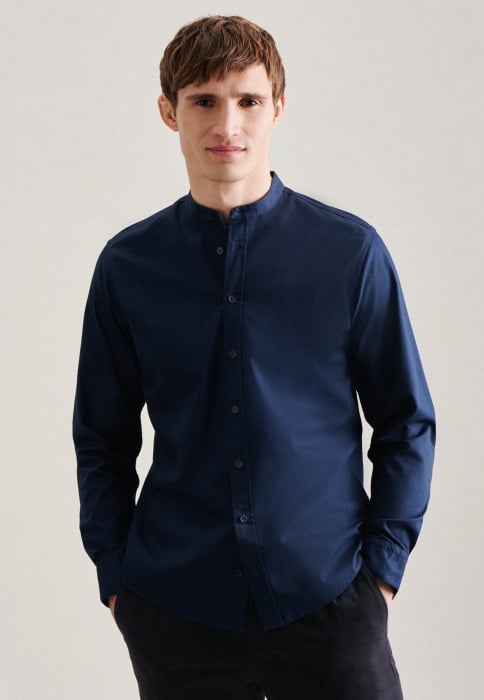 Camasa tunica barbati bumbac twill SEIDENSTICKER Regular bleumarin [2]