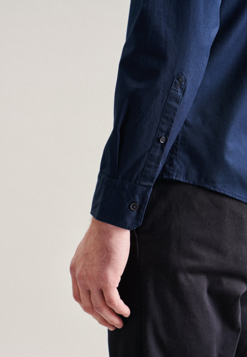 Camasa tunica barbati bumbac twill SEIDENSTICKER Regular bleumarin [6]