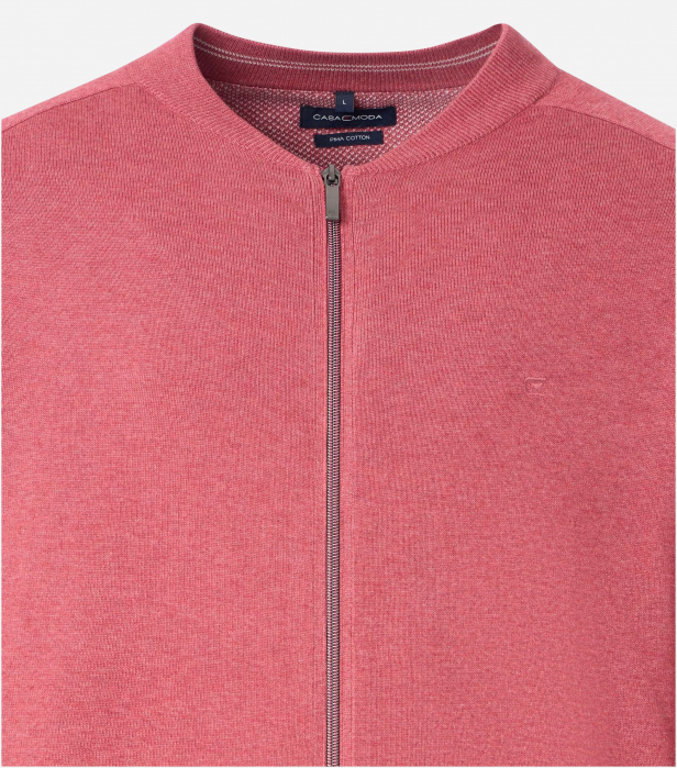 Cardigan fermoar bumbac Pima barbati CASA MODA 004440 roz [3]