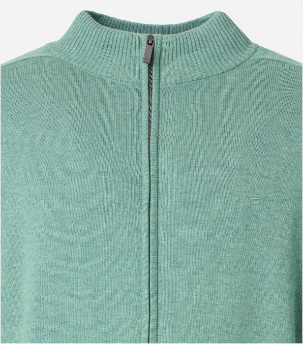 Cardigan fermoar bumbac Pima barbati CASA MODA 004450 turcoaz deschis [3]