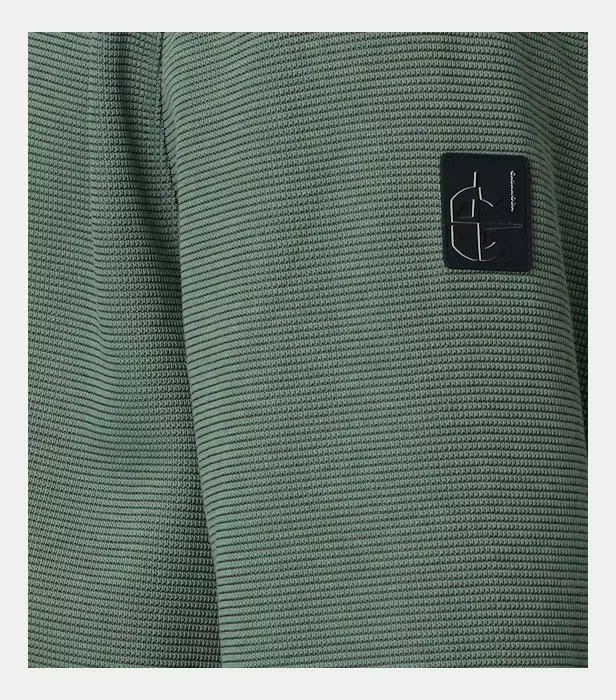 Cardigan bumbac structurat fermoar buzunare barbati CASA MODA verde [4]