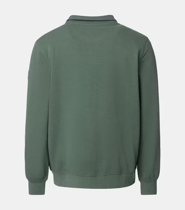 Cardigan bumbac structurat fermoar buzunare barbati CASA MODA verde [2]