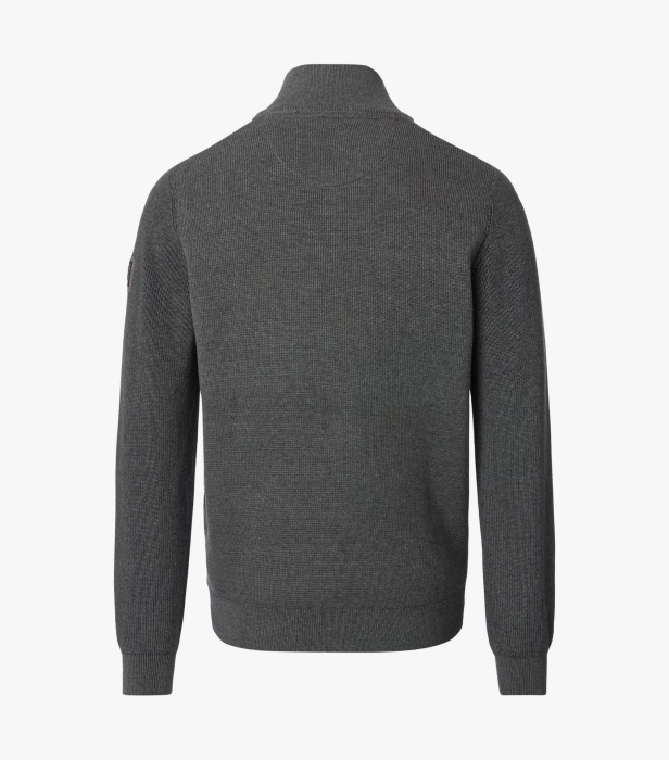 Cardigan buzunare fermoar bumbac barbati CASA MODA oliv inchis [2]