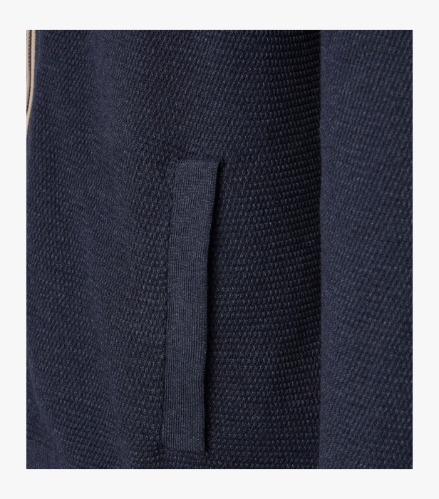Cardigan fermoar buzunare bumbac barbati CASA MODA bleumarin [4]