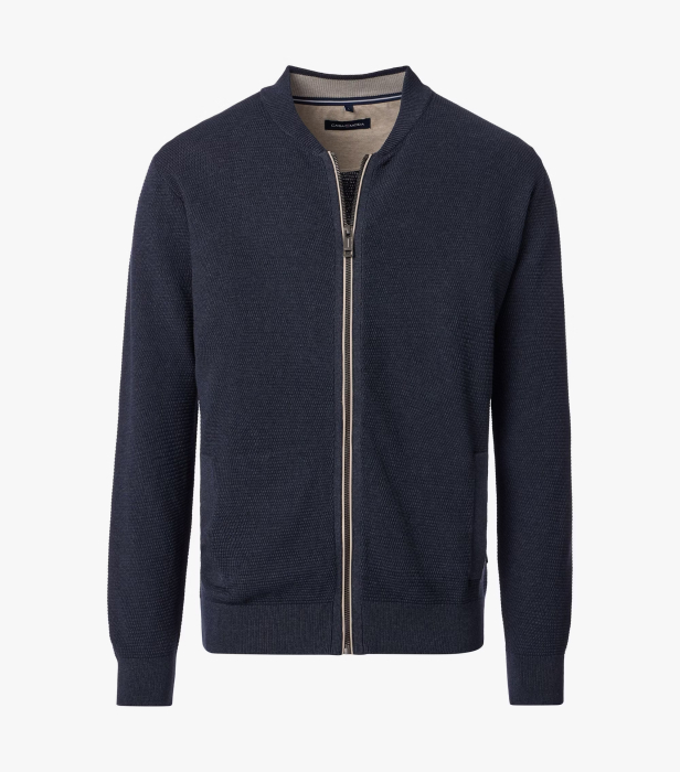 Cardigan fermoar buzunare bumbac barbati CASA MODA bleumarin [1]