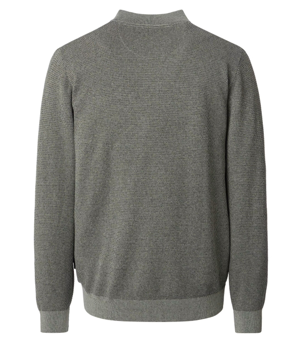 Cardigan fermoar buzunare bumbac barbati CASA MODA oliv [2]