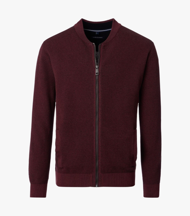 Cardigan fermoar buzunare bumbac barbati CASA MODA visiniu [1]