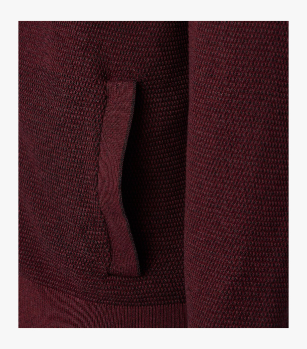 Cardigan fermoar buzunare bumbac barbati CASA MODA visiniu [4]
