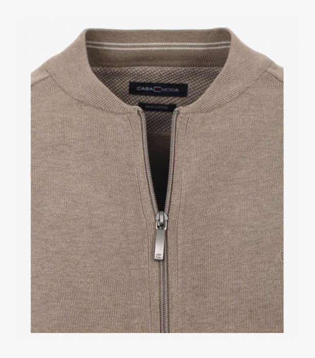 Cardigan cu fermoar bumbac Pima barbati CASA MODA 004440 bej [3]