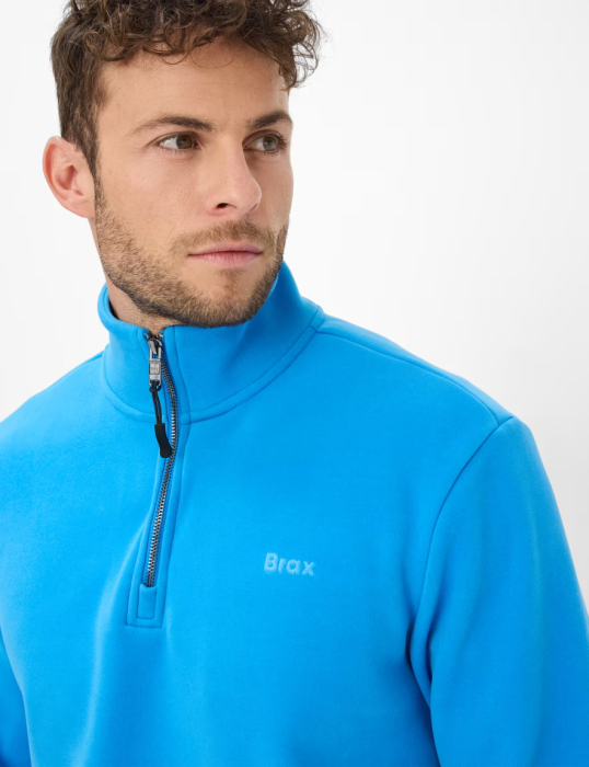 Bluza troyer fleece barbati fermoar 1/3 BRAX SION Warm Tec albastru [7]