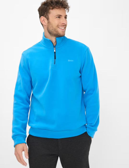 Bluza troyer fleece barbati fermoar 1/3 BRAX SION Warm Tec albastru [3]